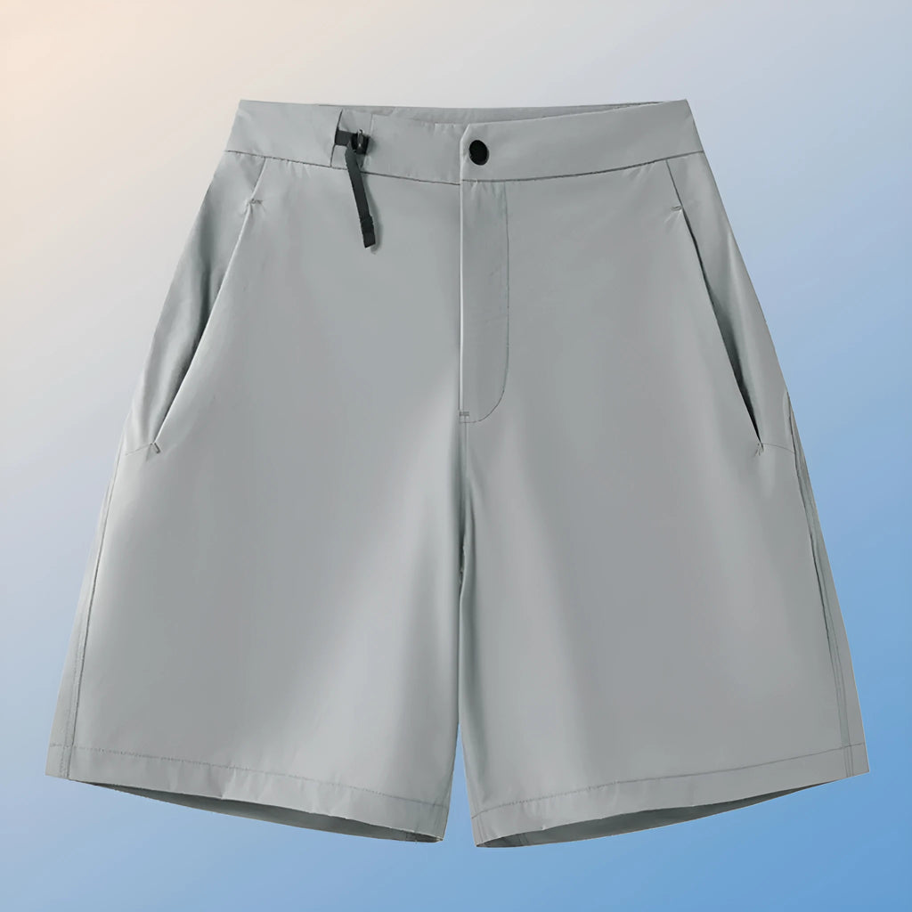 Men's solid colour quick-drying athletic shorts with elastic waist for running and outdoor activities