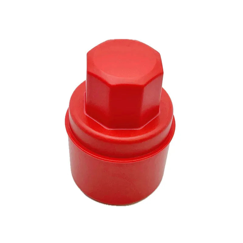 Car tyre polishing sponge brush with PP handle and high-density sponge in red curved hardened configuration