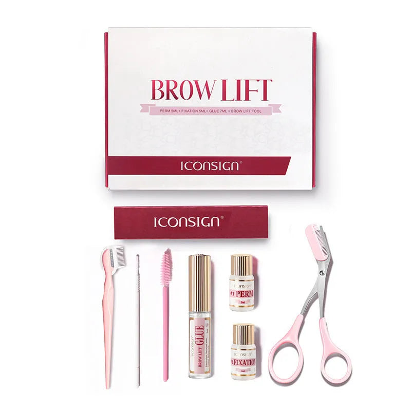 Eyebrow perm set with pink eyebrow quick ironing suit for home eyebrow styling and grooming