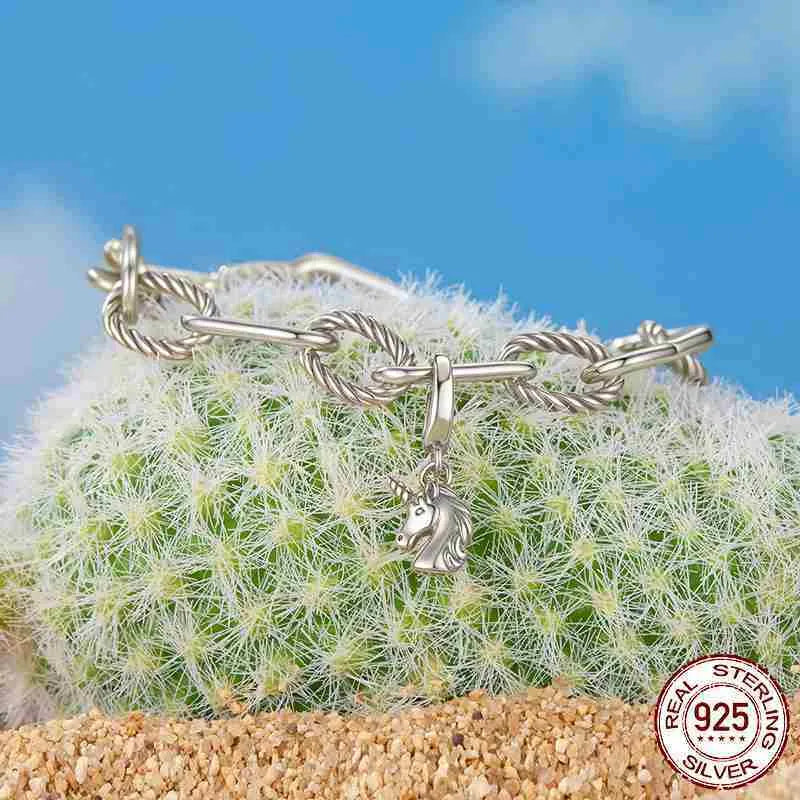 S925 silver oxidised bead pendant for DIY bracelet accessories, 2.2 x 0.9 cm, aperture 0.6 x 0.5 cm