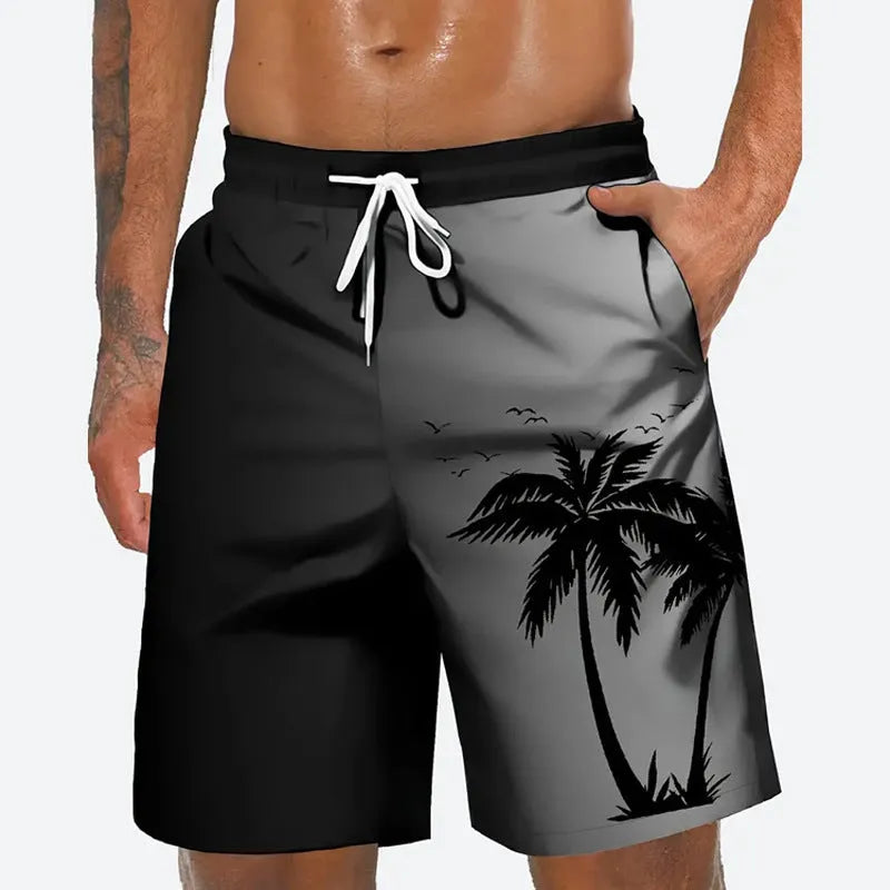 Men's loose fit polyester beach trousers in various colours with plus size options