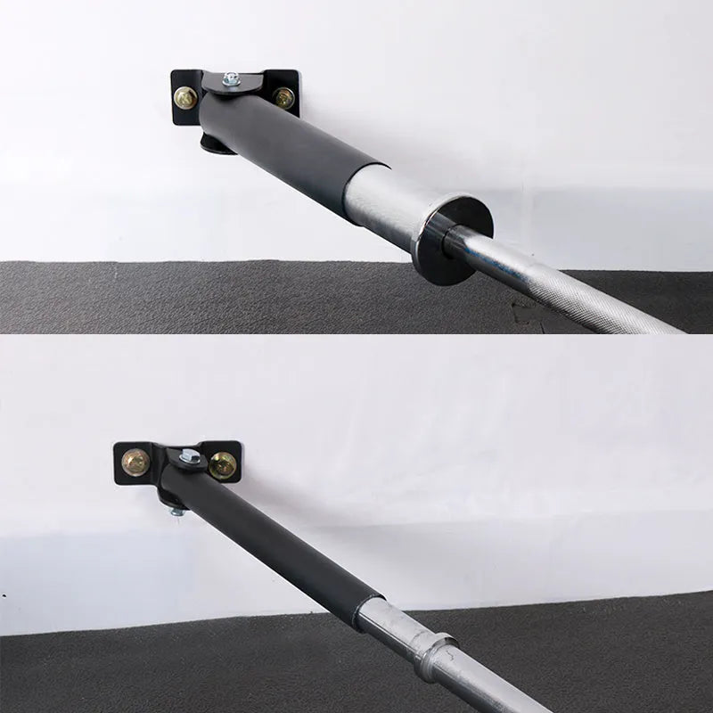 Wall-mounted steel barbell rod storage rack with 25 tube holders