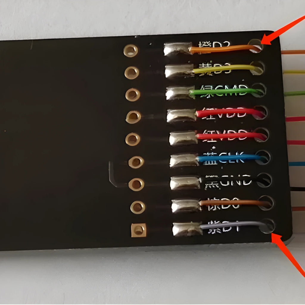 EMMC read and write tool for car audio host maintenance on luxury vehicles.