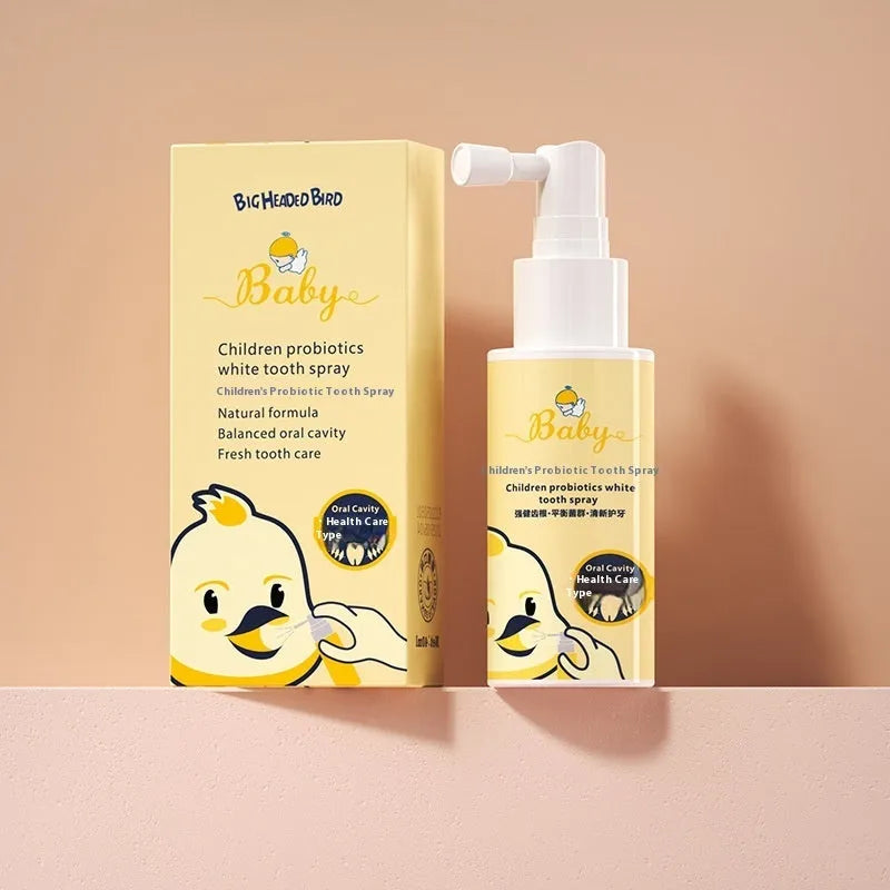 Children's probiotic oral care spray bottle in 40ml size for cavity prevention and teeth whitening