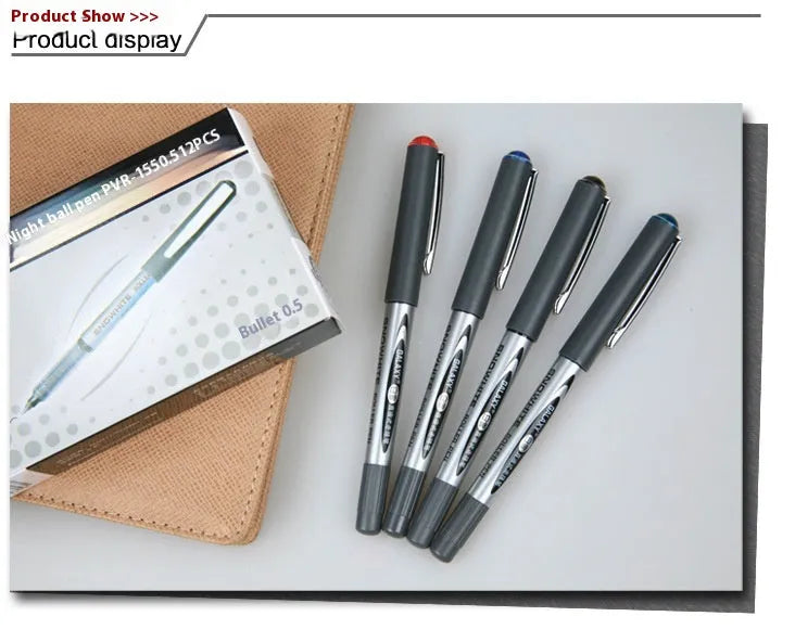 Box of 12 signature pens with 0.5mm tips and water-based quick-drying ink in multiple colour options