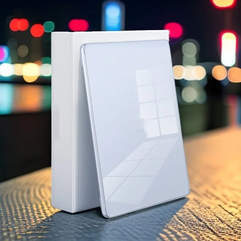 Transparent plastic protective shell case for MacBook Air and Pro laptops on wooden surface