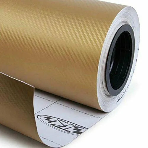 Carbon fibre pattern sticker roll showing eight colour options with 30x127 cm dimensions for car decoration