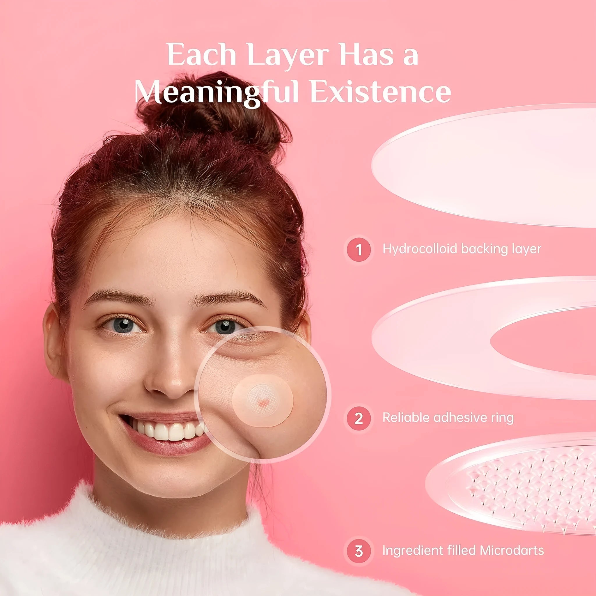 9-piece acne patch pack with individual blister packaging for pimple desalting and closed comedone treatment