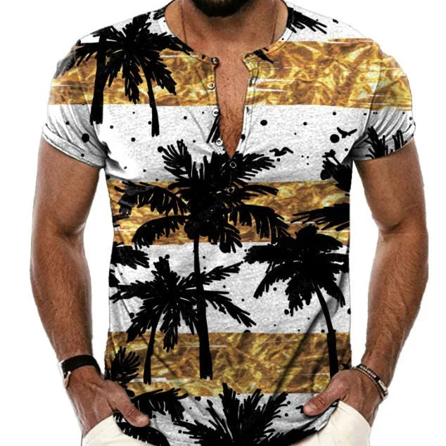 Men's short sleeve lapel button shirt in bird eye cloth polyester for summer sports