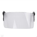 Transparent PC helmet face protection shield with windproof lens on guide rail mount