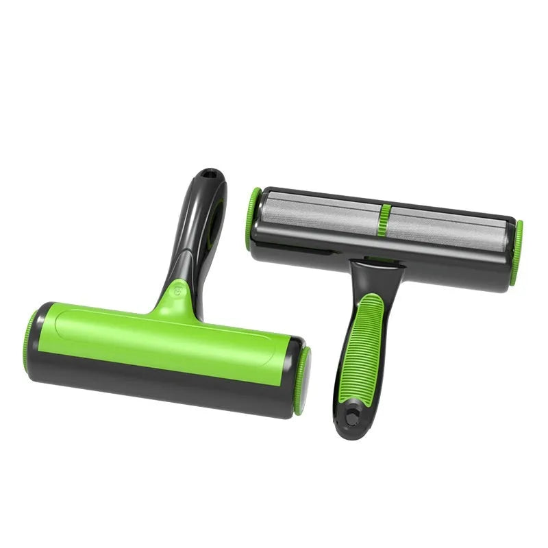 Green automatic pet lint roller for sofa cleaning with two-way operation