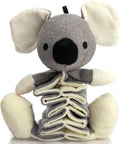 Grey koala stuffed dog toy measuring 30cm with crinkle paper inside.