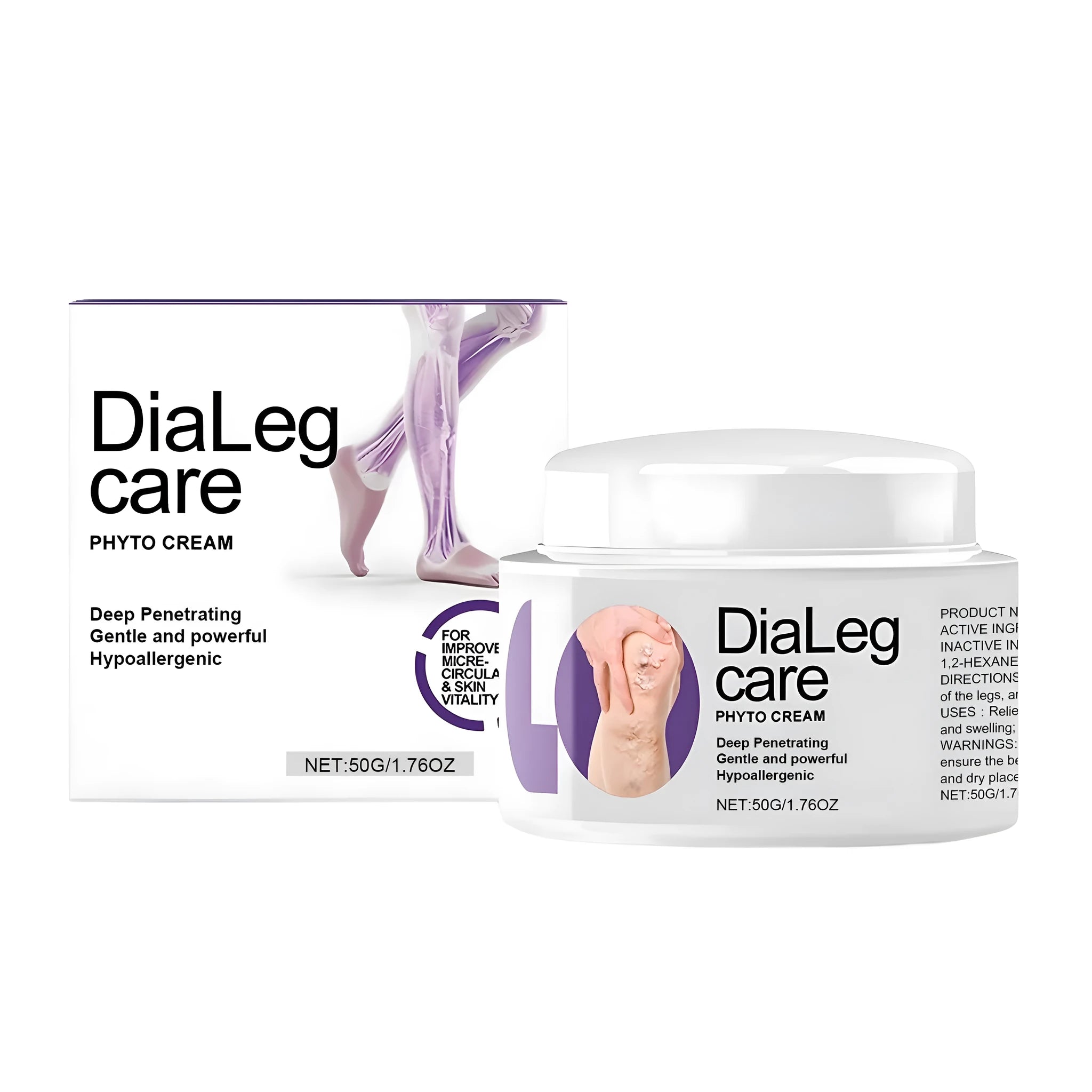 50g jar of varicose vein cream with mint leaf and shea butter for leg and foot care