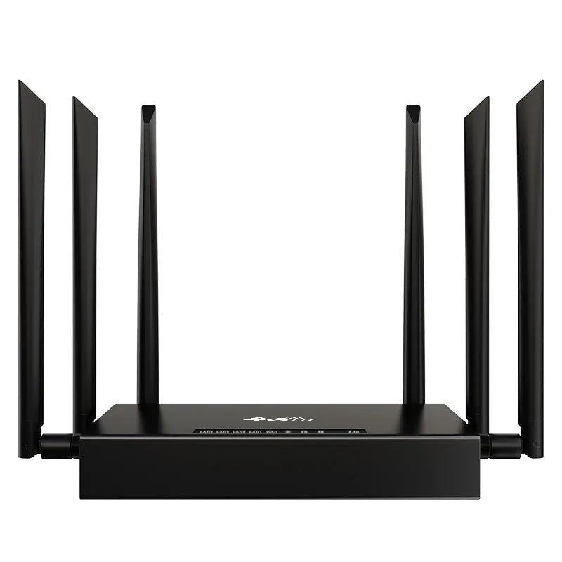 Industrial grade iron box 4G router with removable antennas and power adapter
