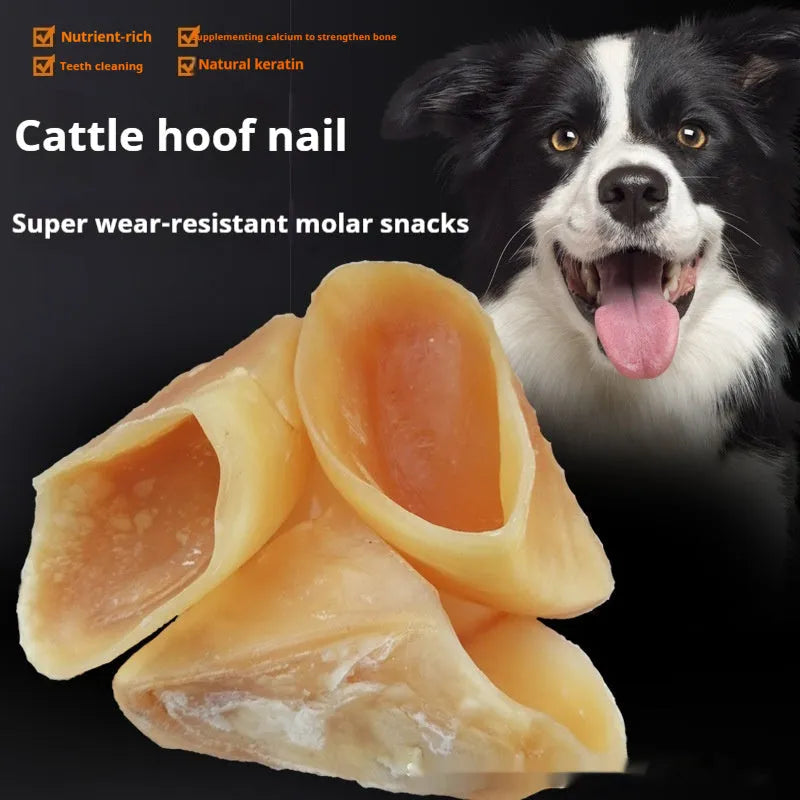 Cowhide dog chew grinding rod in hoof shell colour for small and medium large dogs