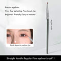 Bent head eyeliner brush for detailed eye makeup application and under-eye work