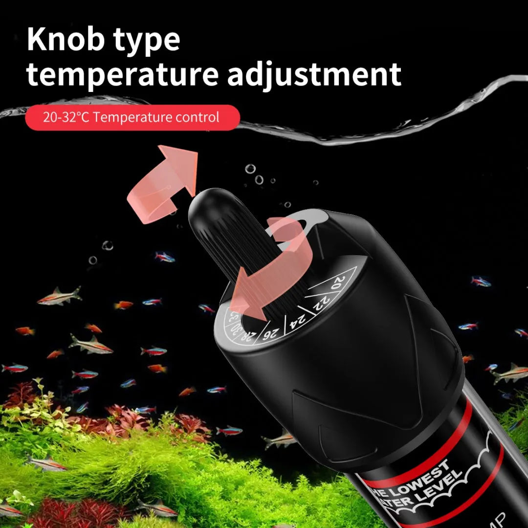 Fish tank glass pipe quartz heater with thermostat for aquarium, explosion-proof design, multiple wattages