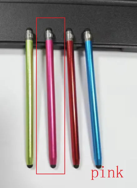 Metal touch screen pen with dual tips in various colour options including black silver gold pink blue