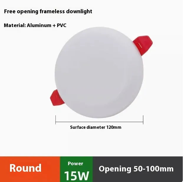 Ultra-thin aluminium LED panel light with adjustable hole tube mounting in circle and square shapes