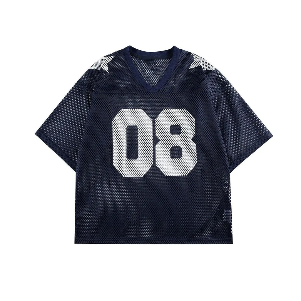 Half sleeve pullover shirt in loose fit with letter pattern, black and navy blue colour options