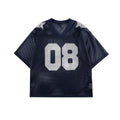 Half sleeve pullover shirt in loose fit with letter pattern, black and navy blue colour options