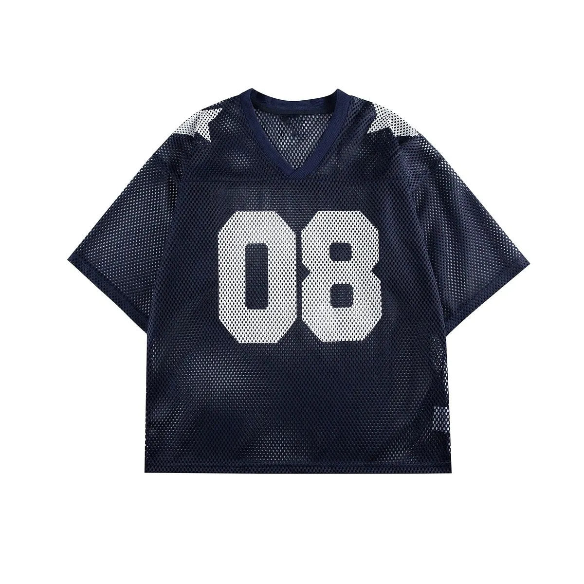 Half sleeve pullover shirt in loose fit with letter pattern, black and navy blue colour options