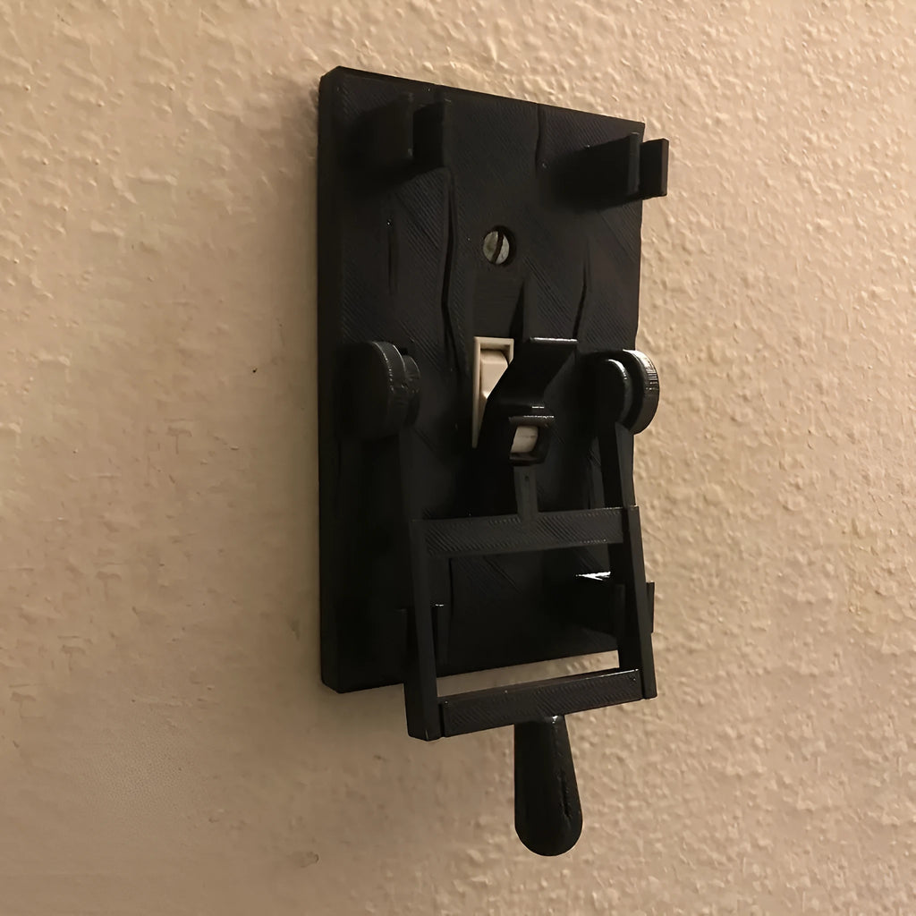 Single gang retro decorative wall light switch with PLA shell for exposed installation.
