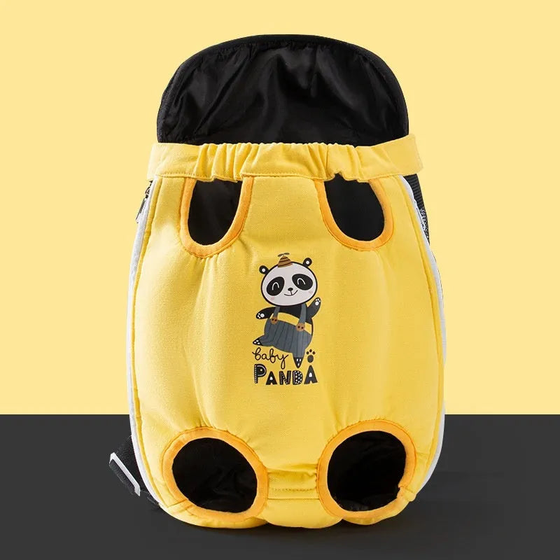 Soft canvas pet chest carrier bag with animal pattern in multiple colour and size options.