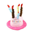 Blue soft fabric dog birthday hat for small dogs measuring 21cm