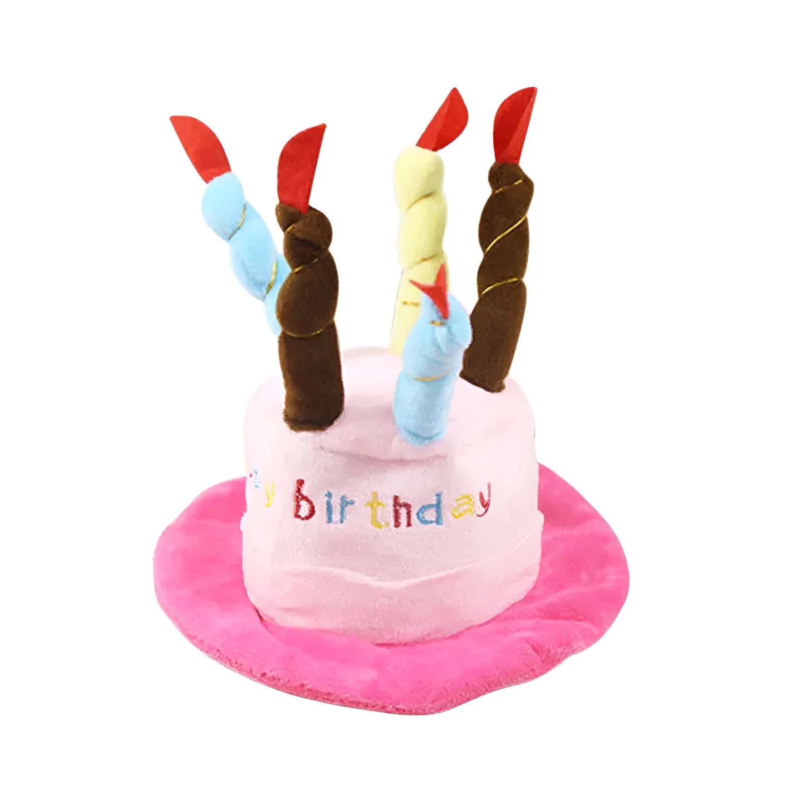 Blue soft fabric dog birthday hat for small dogs measuring 21cm