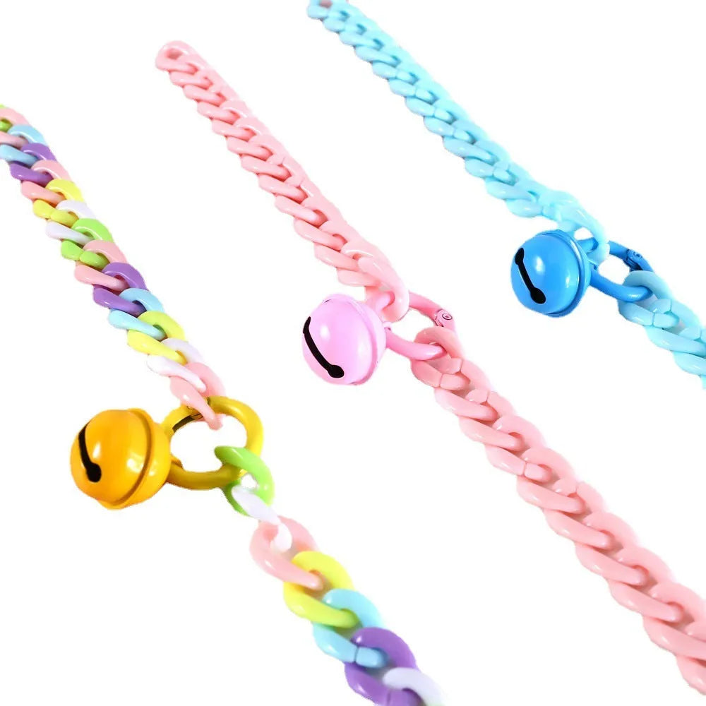 Plastic pet collar in macaron candy colours with adjustable S and M sizes for cats dogs rabbits