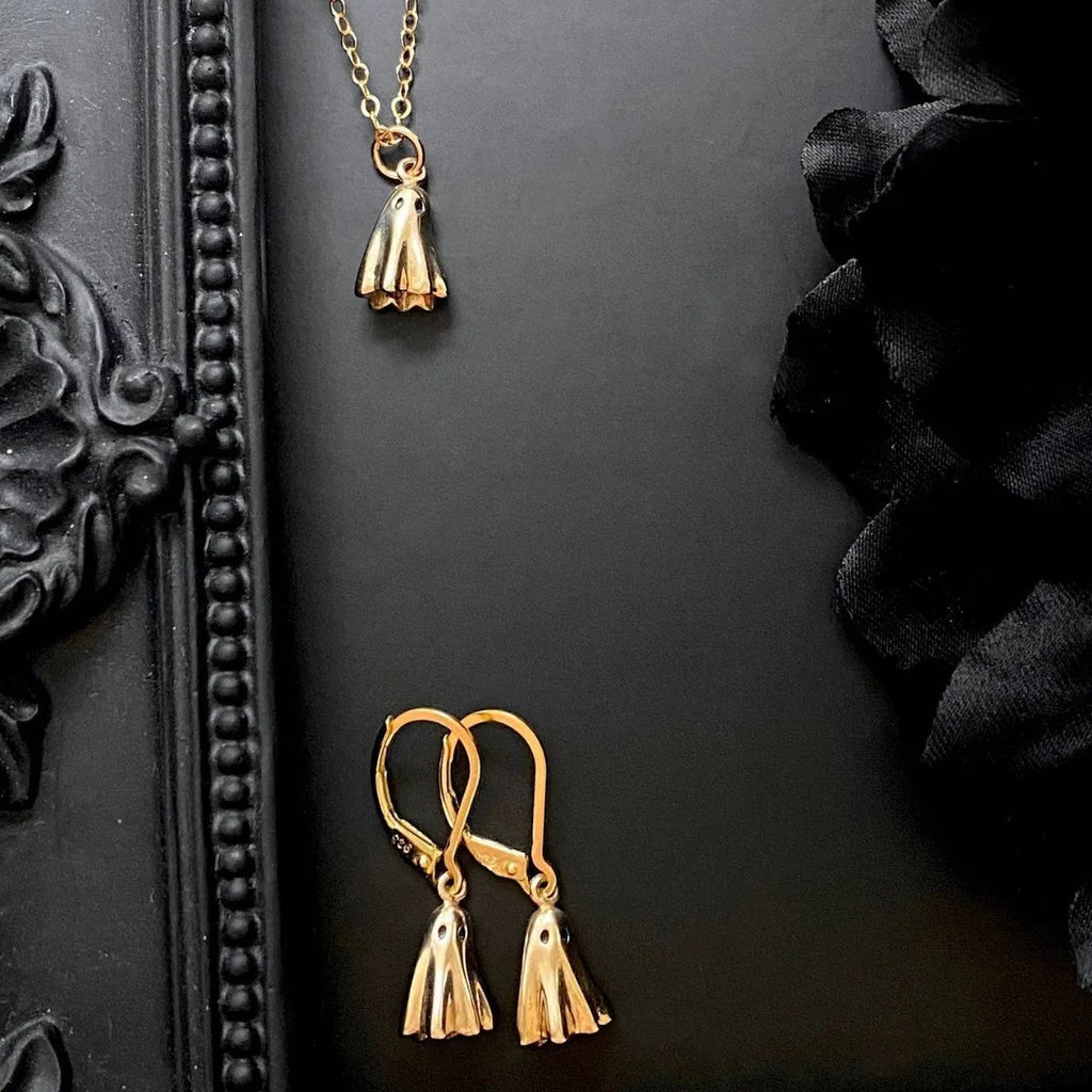 Ghost pendant necklace with titanium steel pendant and twisted stainless steel chain