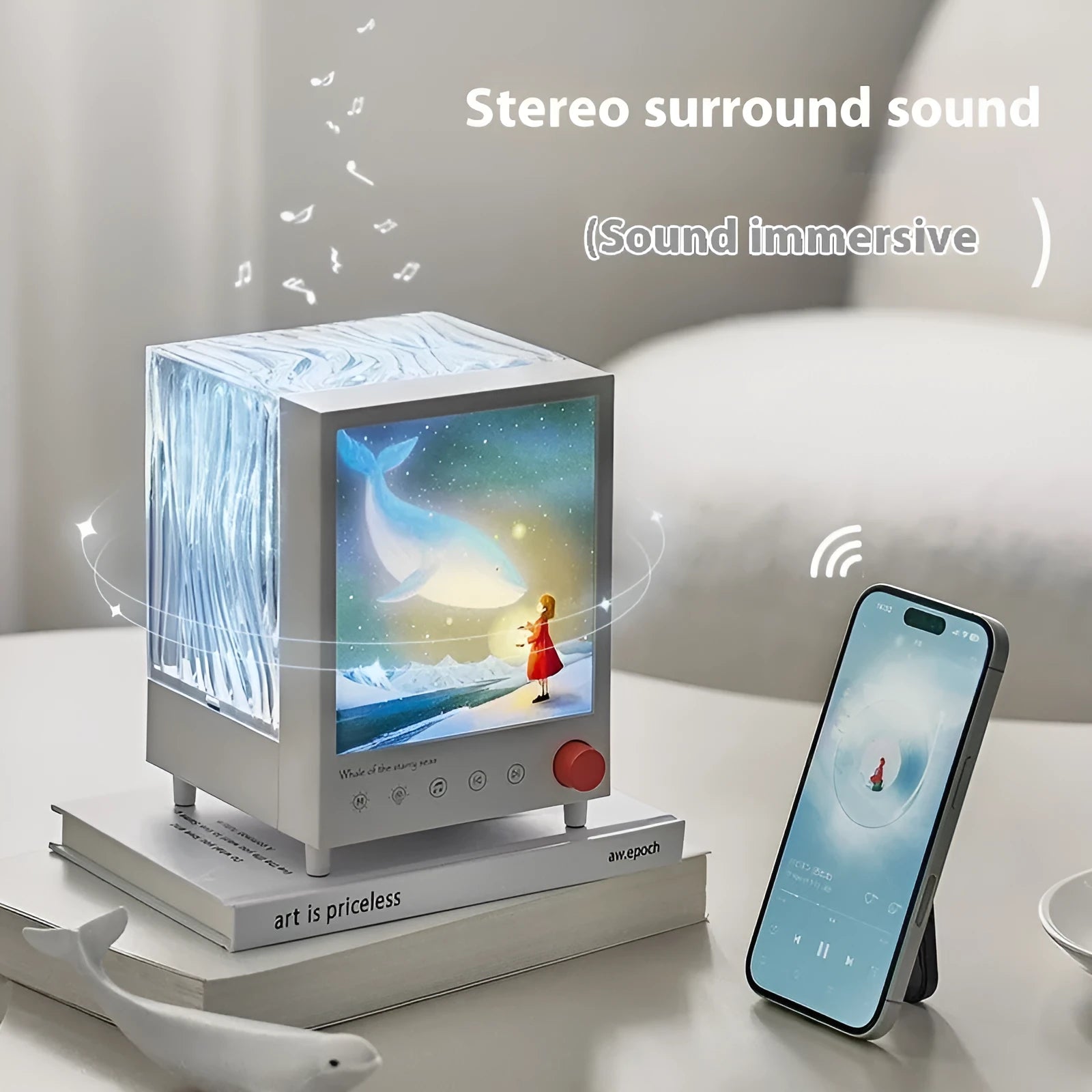 Aurora Treasure Box projection lamp projecting Star Sea Whale coloured light