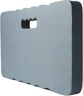 Blue EVA foam garden kneeler pad measuring 45cm long by 28cm wide on grass