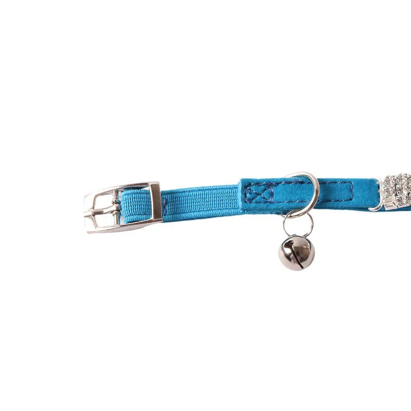 Cat collar with elastic buckle in six colour options measuring 1.0cm wide by 28cm long