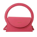 PU shoulder messenger bag in horizontal square shape with stitching detail