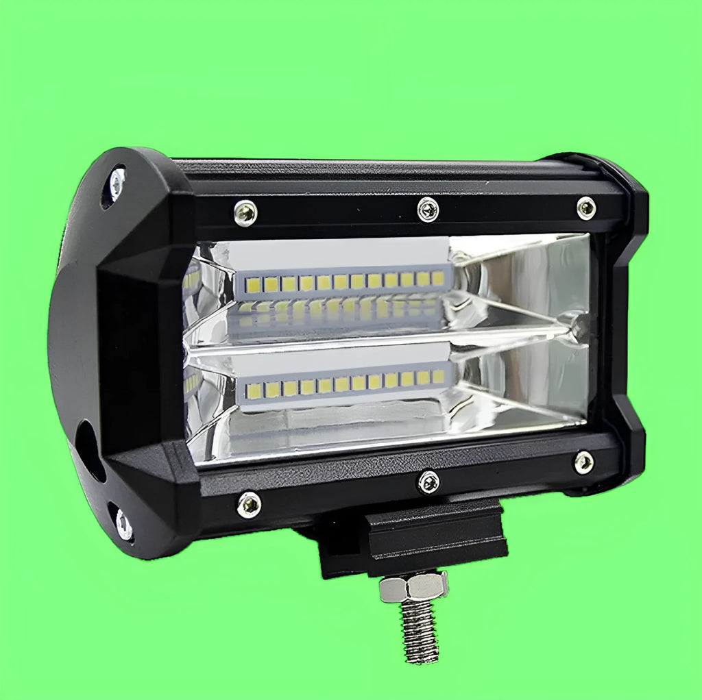 Black 5-inch LED work light with die-cast aluminium shell and 24 LED array for vehicle mounting