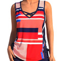 Women's printed split boxer swimsuit set with matching top and shorts in multiple colour options