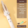 Beige anion automatic hair curler with styling stick on white background