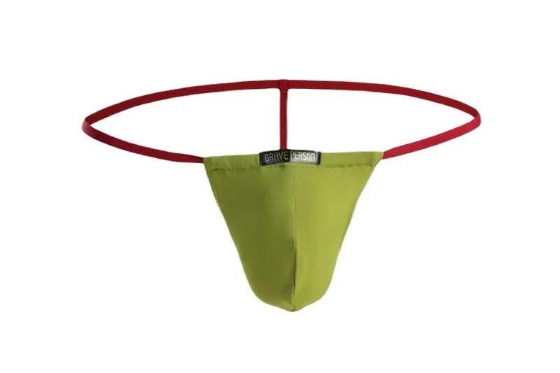 Ice silk nylon T-back men's underwear in solid blue colour
