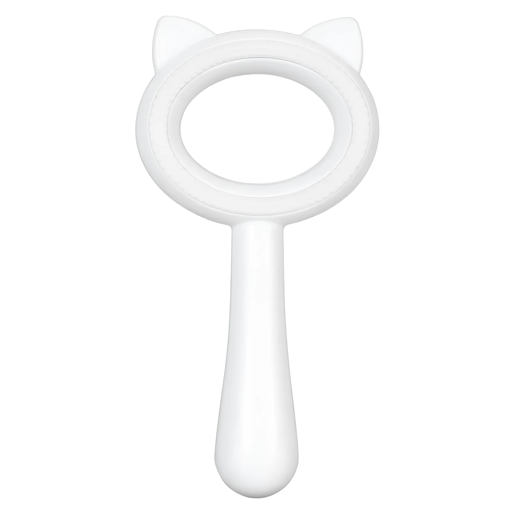 Blue and white double-sided pet grooming brush with deshedding comb and massage comb functions