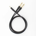 3.5mm to 6.5mm male-to-male stereo audio cable with gold-plated connectors