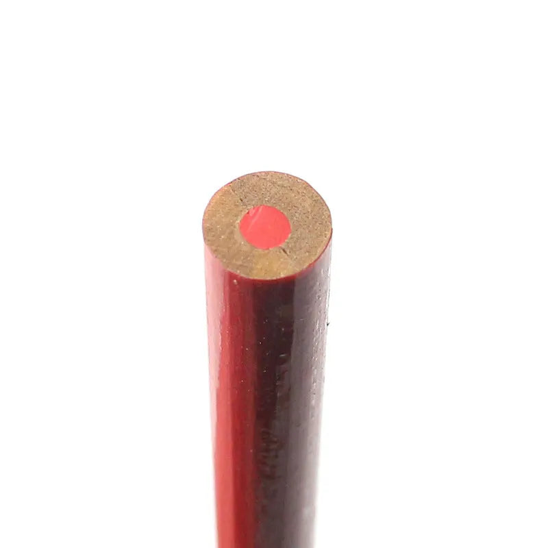 Red and blue two-colour carpenter's pencil in round wooden design - 10 piece pack