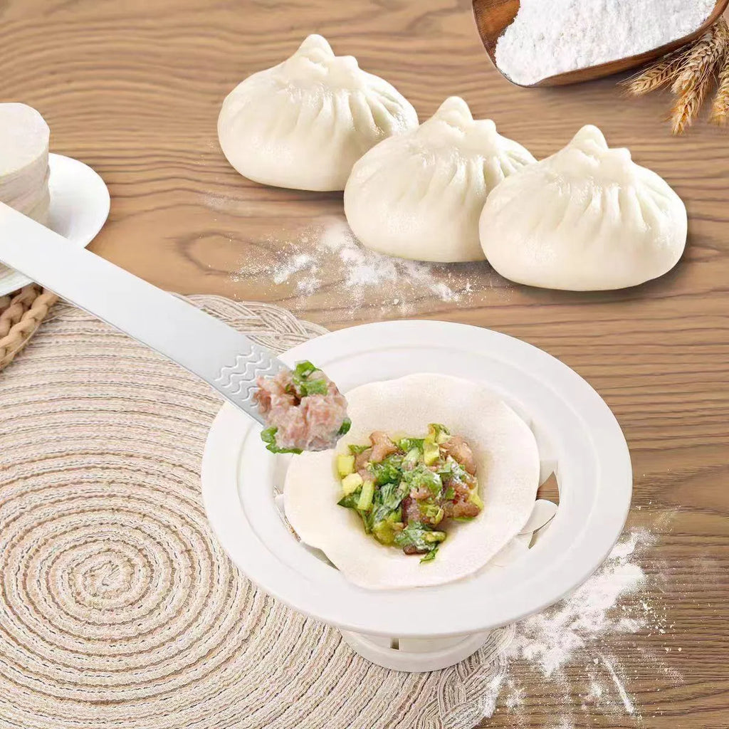 Jinkali set of four black kitchen moulds for shaping baozi, dumplings, and shaomai.