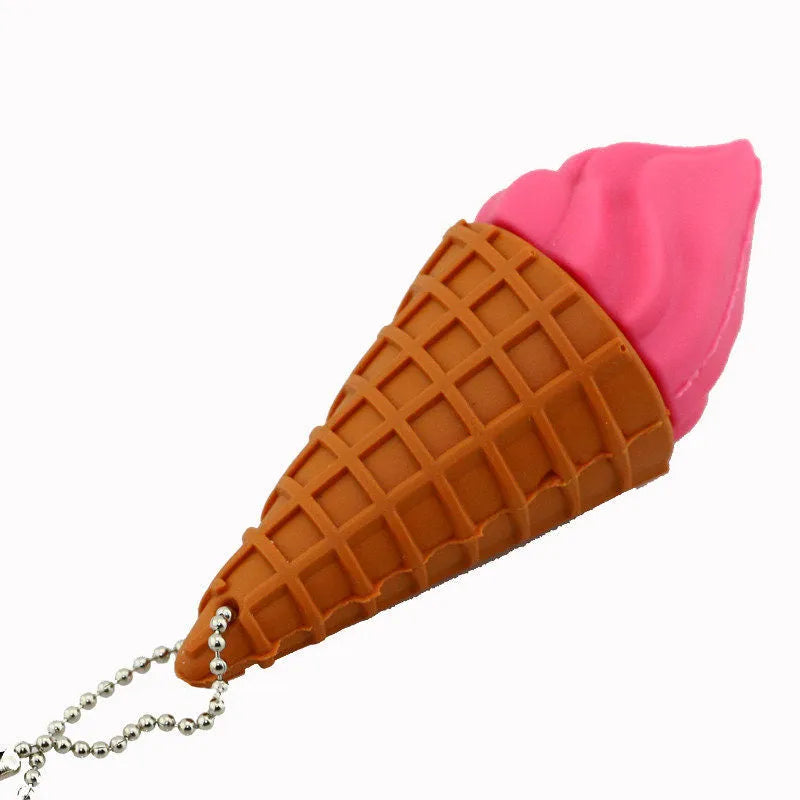 Pink ice cream design USB flash drive with solid-state storage for computers