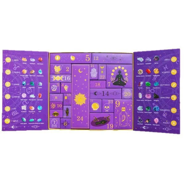 Paper Halloween countdown gift box measuring 33.5cm wide by 30.5cm high