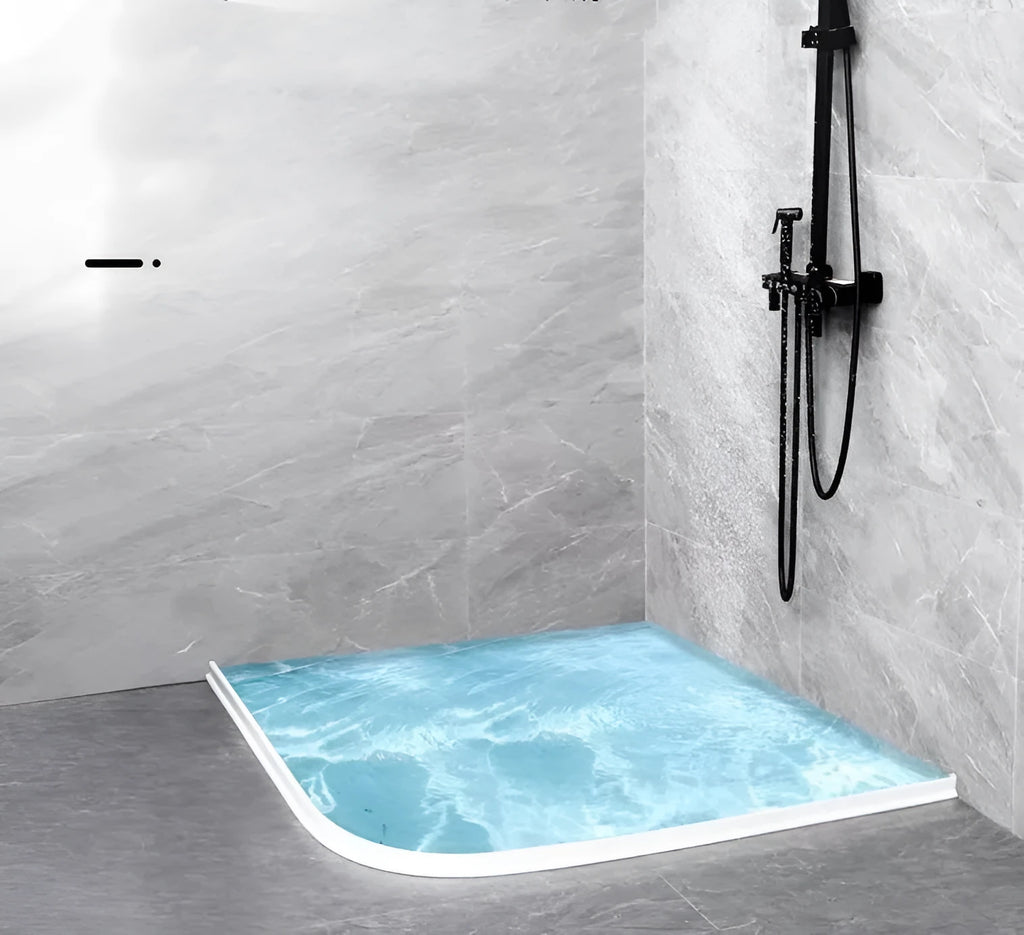 Flexible silicone bathroom water blocking strip for shower and toilet water separation in black colour