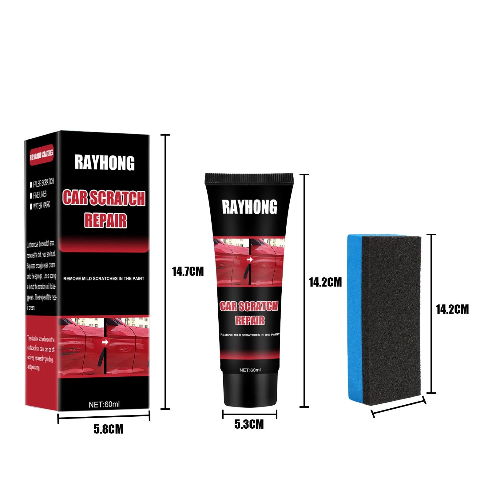 60ml car scratch repair wax container for paint surface polishing and scratch removal