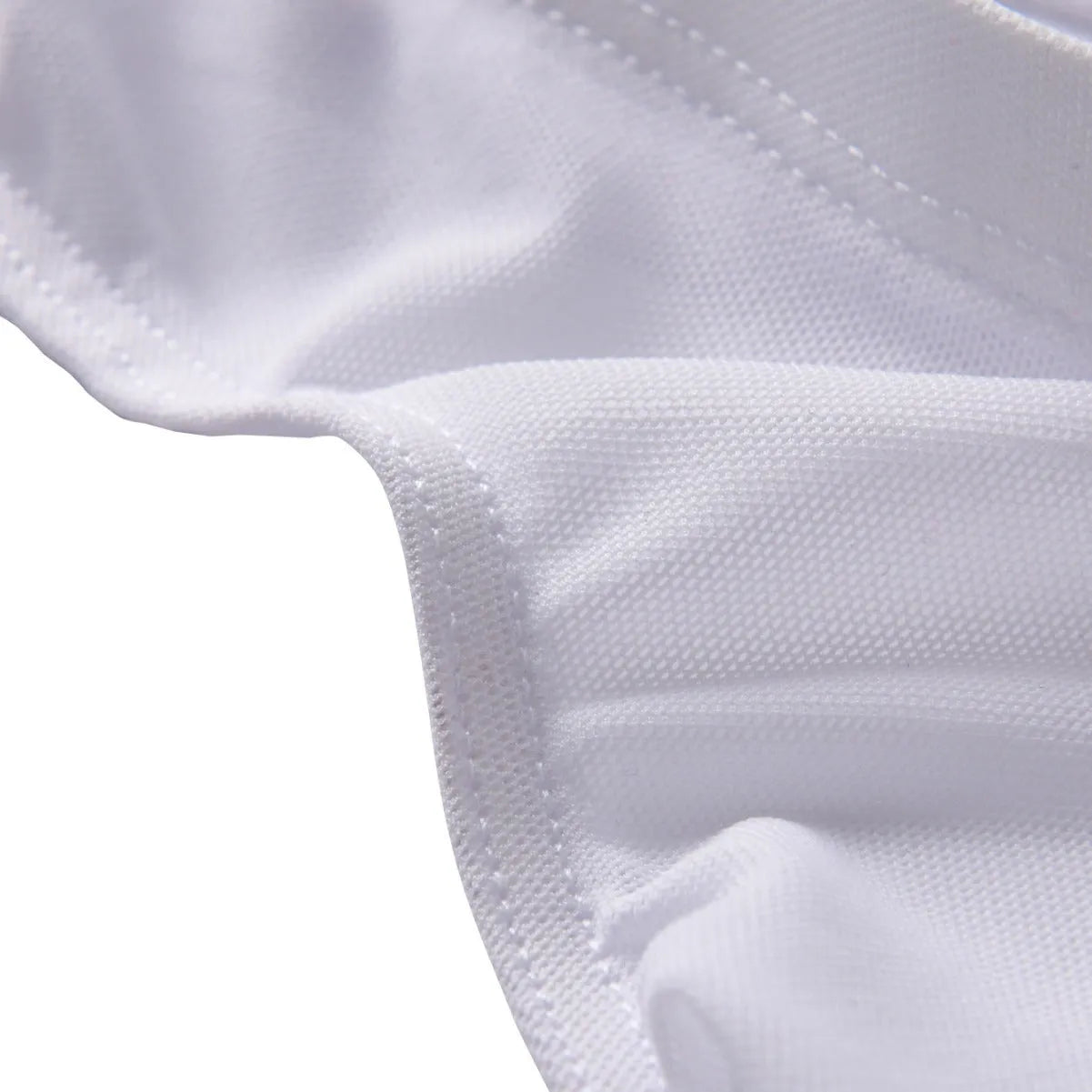 Men's black ice silk triangle low-waist briefs shorts on white background