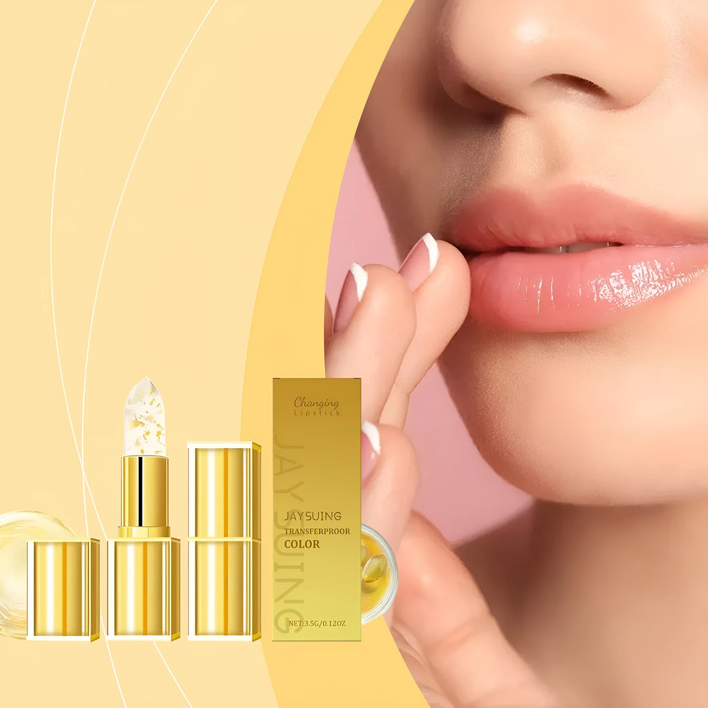 Gold foil discoloration nourishing lipstick in 3.5g tube with hyaluronic acid and vitamin E